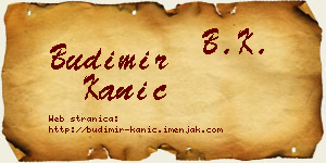 Budimir Kanić vizit kartica